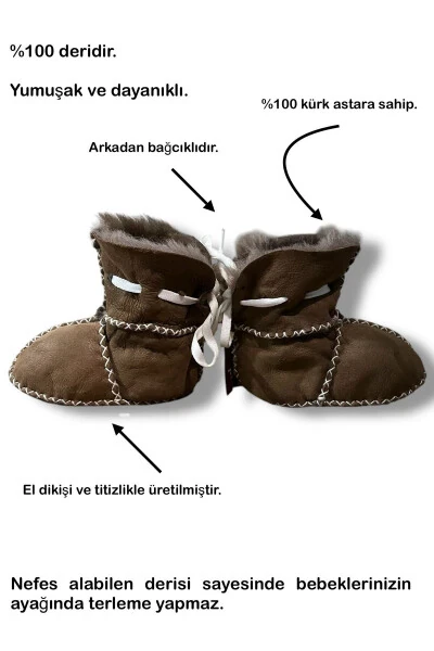 Leather Baby Booties - 3