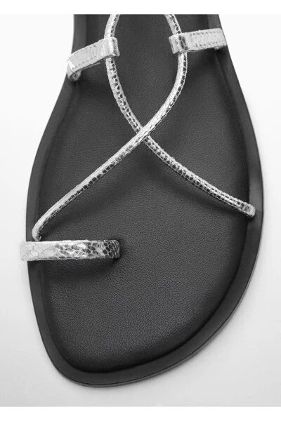 Leather-banded sandals - 6