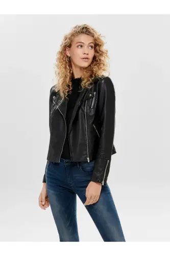 Leather Biker Otw Noos Women's Leather Jacket-Black2 