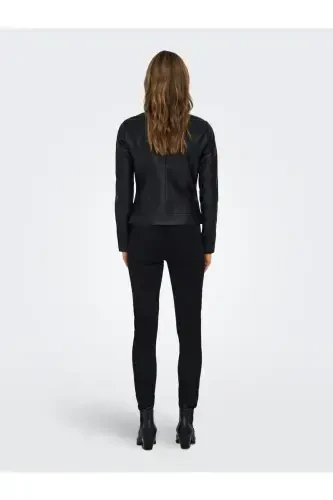 Leather Biker Otw Noos Women's Leather Jacket-Black3 - 3