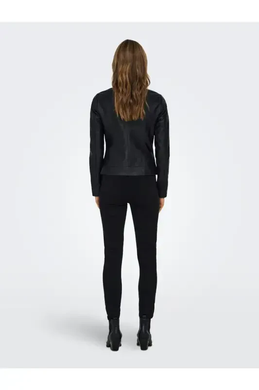 Leather Biker Otw Noos Women's Leather Jacket-Black3 - 3