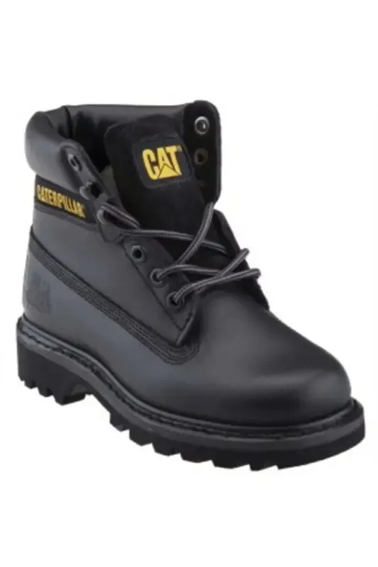 Leather Boot with Rubber Sole-015M100031 BLACK - CATERPILLAR