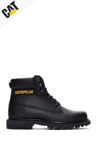 Leather Boot with Rubber Sole-015M100031 BLACK 