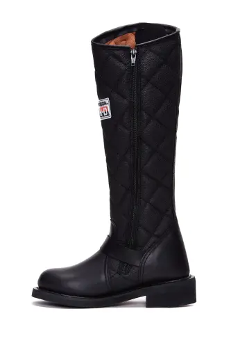 Leather Boot with Rubber Sole-HAR - 3