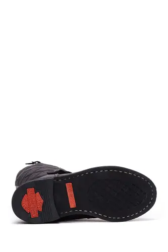 Leather Boot with Rubber Sole-HAR - 5