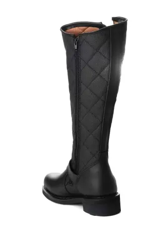 Leather Boot with Rubber Sole-HAR - 3