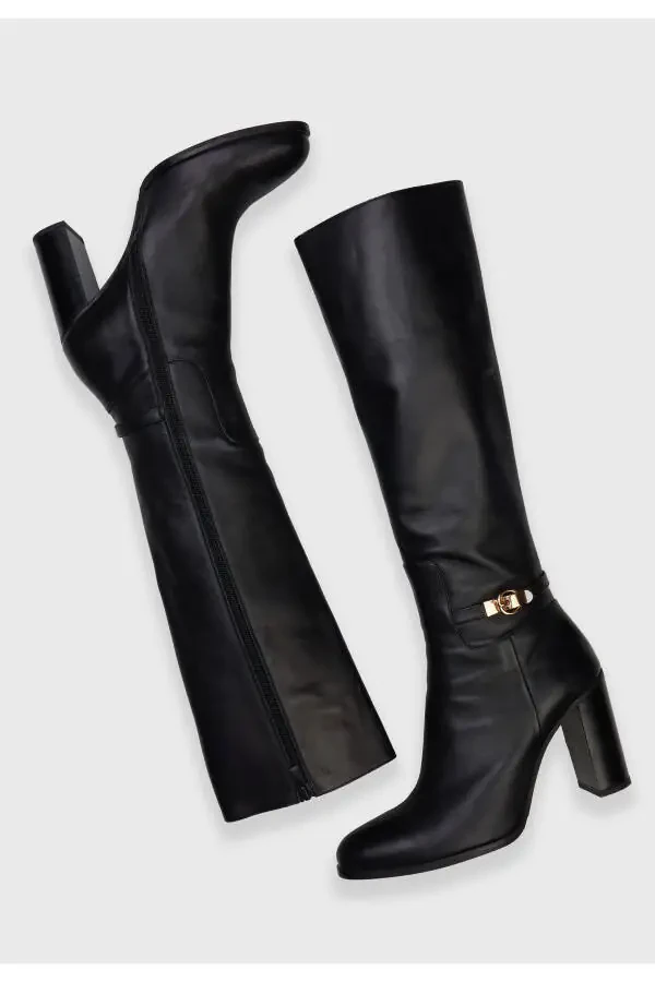 Leather Buckle Long Boot - 3