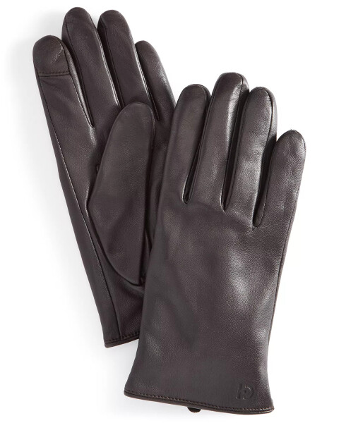 Leather CasModazoneere Blend Lined Basic Tech Tip Gloves Brown - 1