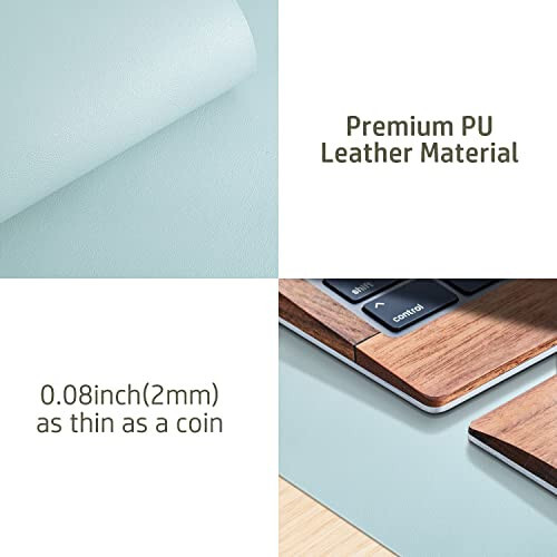 Leather Desk Pad Protector, Mouse Pad, Office Desk Mat, Non-Slip PU Leather Desk Blotter, Laptop Desk Pad, Waterproof Desk Writing Pad for Office and Home (31.5