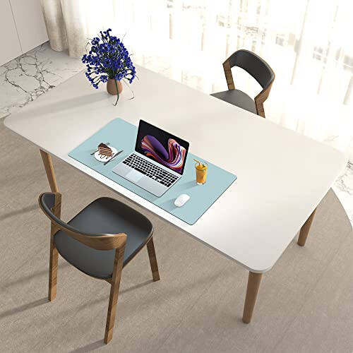 Leather Desk Pad Protector, Mouse Pad, Office Desk Mat, Non-Slip PU Leather Desk Blotter, Laptop Desk Pad, Waterproof Desk Writing Pad for Office and Home (31.5