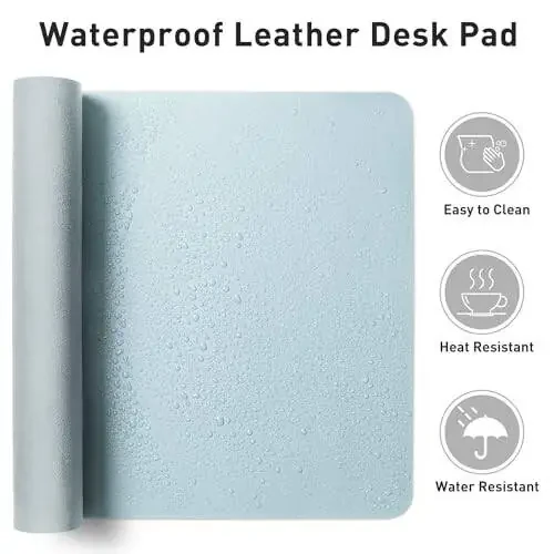 Leather Desk Pad Protector, Mouse Pad, Office Desk Mat, Non-Slip PU Leather Desk Blotter, Laptop Desk Pad, Waterproof Desk Writing Pad for Office and Home (31.5
