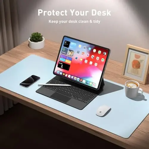 Leather Desk Pad Protector, Mouse Pad, Office Desk Mat, Non-Slip PU Leather Desk Blotter, Laptop Desk Pad, Waterproof Desk Writing Pad for Office and Home (31.5