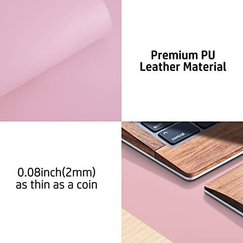 Leather Desk Pad Protector, Mouse Pad, Office Desk Mat, Non-Slip PU Leather Desk Blotter, Laptop Desk Pad, Waterproof Desk Writing Pad for Office and Home (31.5