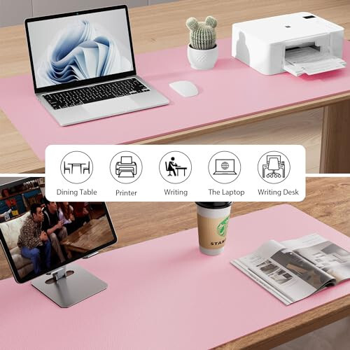 Leather Desk Pad Protector, Mouse Pad, Office Desk Mat, Non-Slip PU Leather Desk Blotter, Laptop Desk Pad, Waterproof Desk Writing Pad for Office and Home (31.5