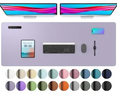 Leather Desk Pad Protector, Mouse Pad, Office Desk Mat, Non-Slip PU Leather Desk Blotter, Laptop Desk Pad, Waterproof Desk Writing Pad for Office and Home (48