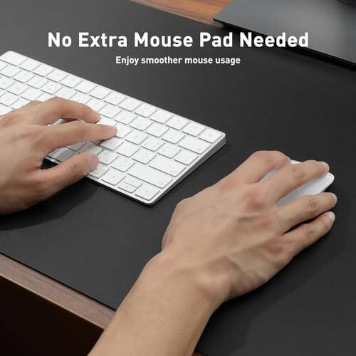 Leather Desk Pad Protector, Mouse Pad, Office Desk Mat, Non-Slip PU Leather Desk Blotter, Laptop Desk Pad, Waterproof Desk Writing Pad for Office and Home (Black, 23.6