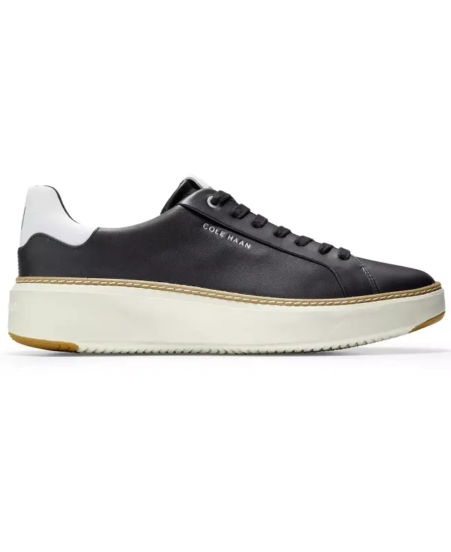 Leather Grandpro Topspin Casual Sneakers-Black - 2