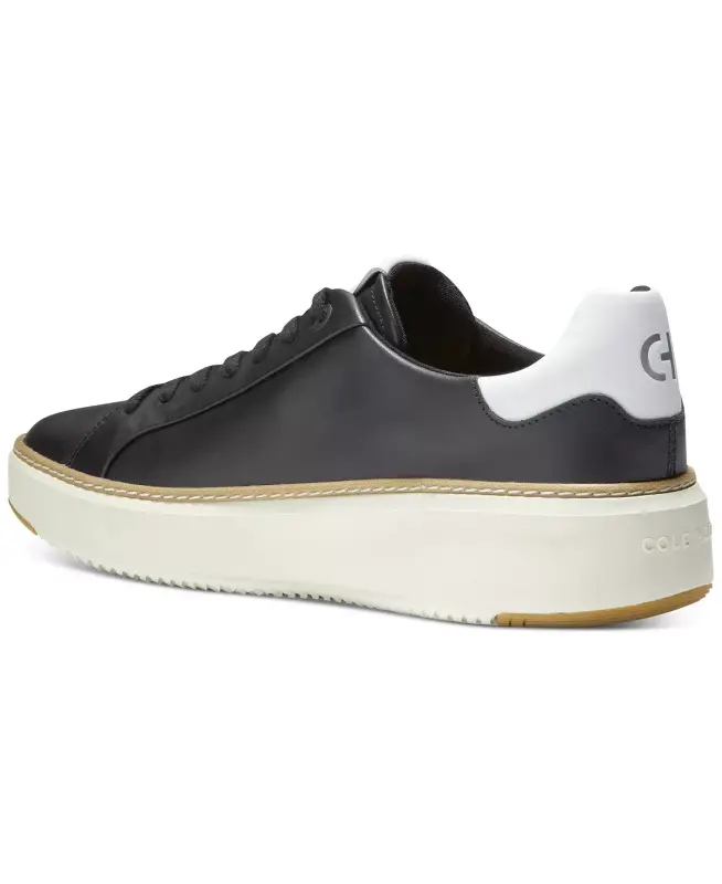 Leather Grandpro Topspin Casual Sneakers-Black - 3