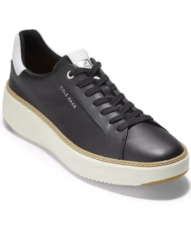 Leather Grandpro Topspin Casual Sneakers-Black - COLE HAAN