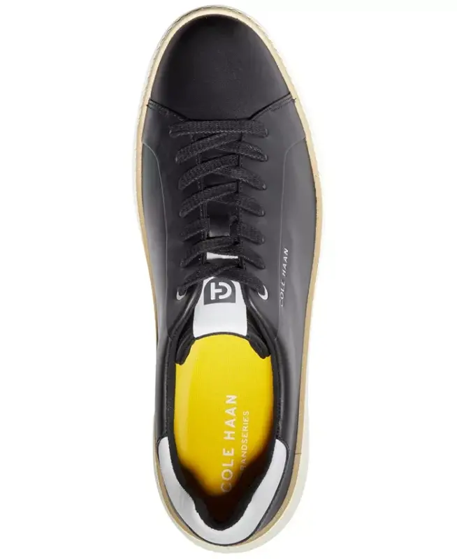 Leather Grandpro Topspin Casual Sneakers-Black - 4