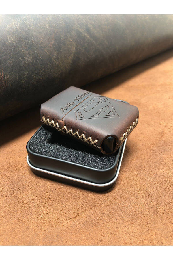 Leather Handmade Genuine Leather Lighter Gasoline - 5