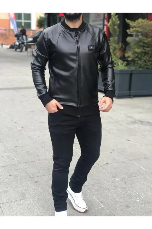 Leather Jacket-Black - 1