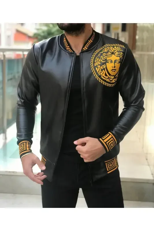 Leather Jacket - Black - RVS MODA