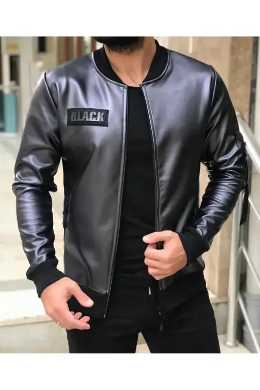 Leather Jacket-Gray - 1