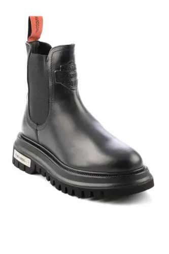 Leather Kadın Bot Bootie KAUÇUK TABAN HAKIKI DERI ENÇOK TERCİH EDİLEN MODEL-Siyah MOURIR - 3