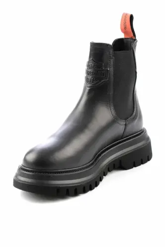 Leather Kadın Bot Bootie KAUÇUK TABAN HAKIKI DERI ENÇOK TERCİH EDİLEN MODEL-Siyah MOURIR - 5