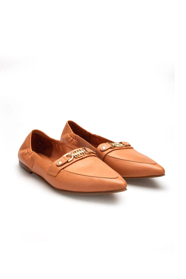Leather Logo Ballet Flats - 1