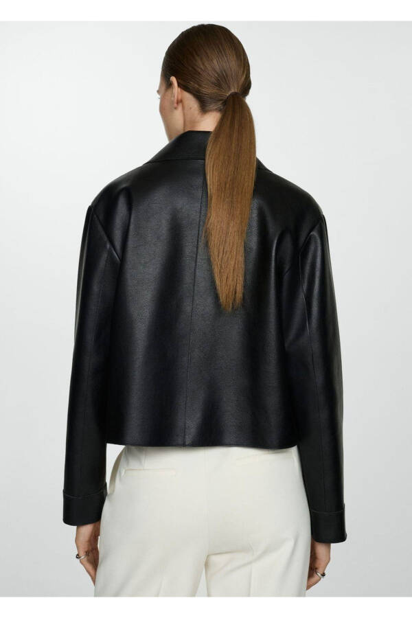 Leather Look Pocket Jacket - 4