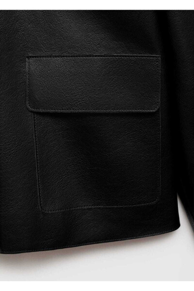 Leather Look Pocket Jacket - 17