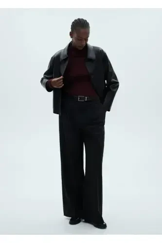 Leather Look Pocket Jacket - 1