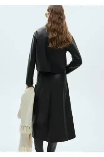 Leather Look Pocket Jacket - 4