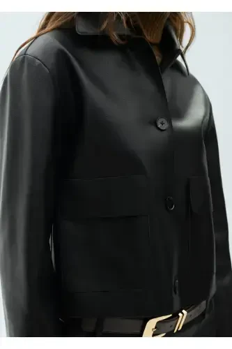 Leather Look Pocket Jacket - 5