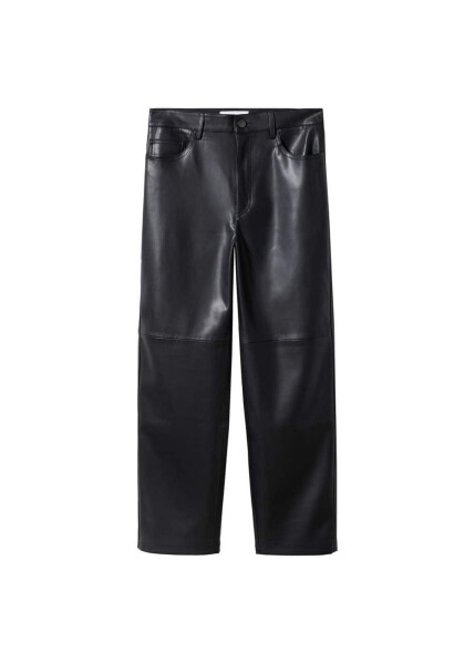 Leather-look straight leg trousers - 13