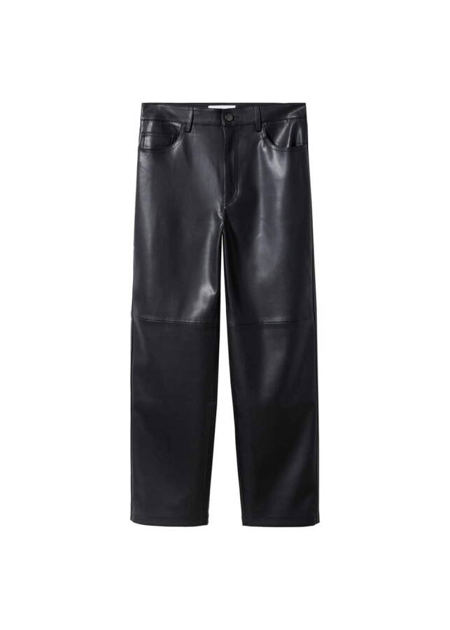 Leather-look straight leg trousers - 13