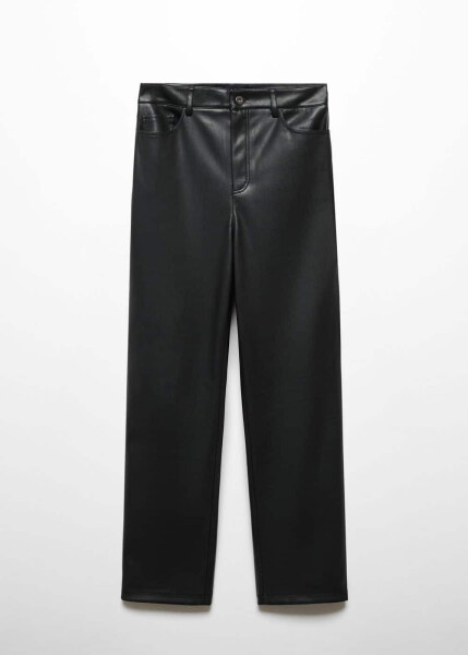 Leather-look straight leg trousers - 14