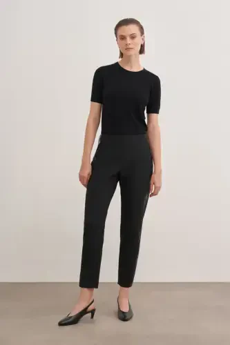 Leather-patched pants - 1