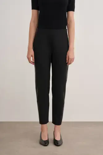 Leather-patched pants - 3