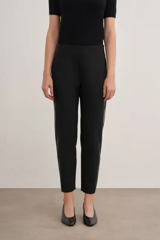 Leather-patched pants - 3