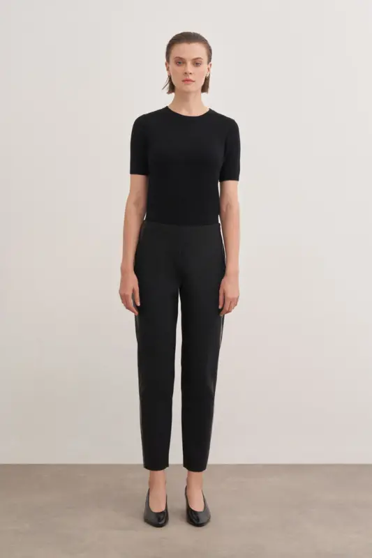 Leather-patched pants - 2