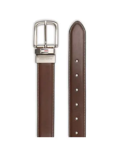 Leather Reversible Dress Men's Belt-Brown/Black - 4