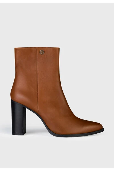 Leather Side Zipper Chunky Heel Boot - ADL (1)