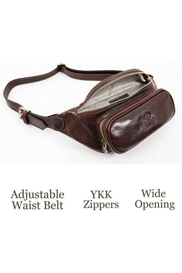 Leather Waist Pack, Waist Bag, Leather Belt Bag, Handcrafted Italian Leather Waist Bag - 34