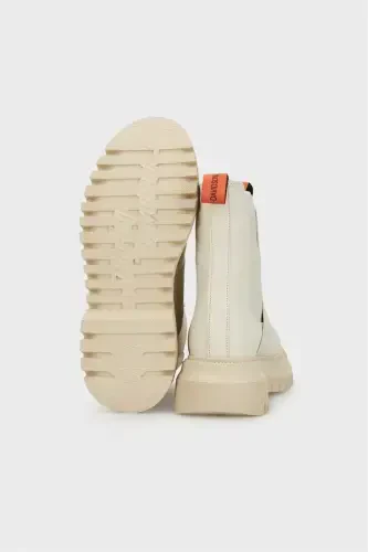 Leather Women's Boot medical insole breathable beige most preferred model-beige - 2