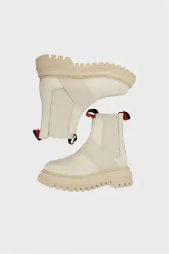 Leather Women's Boot medical insole breathable beige most preferred model-beige - 3