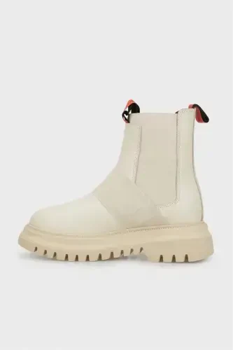 Leather Women's Boot medical insole breathable beige most preferred model-beige - 5