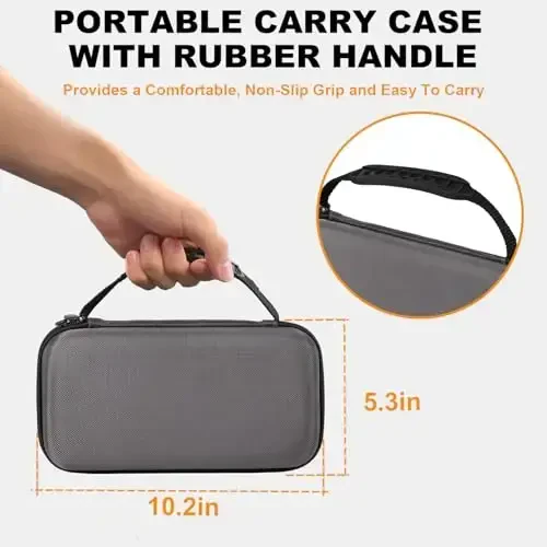 Lebared Wireless Microphone Case Compatible with JBL Wireless Two Microphone System, Handheld Dual Mic Travel Bag for Singing or Karaoke for Receivers, Adapters, AA Batteries-Grey(Box Only) - 6